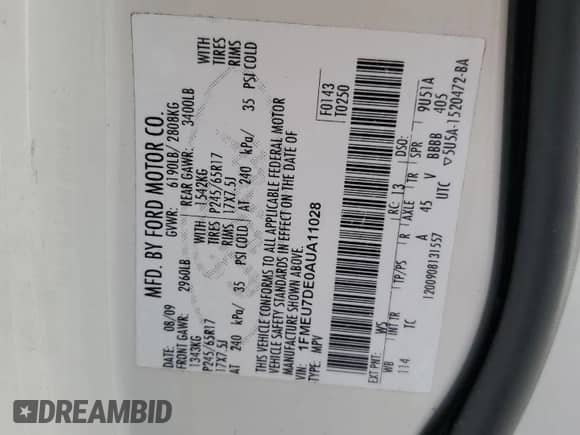 2010 Ford Explorer XLT с VIN 1FMEU7DE0AUA11028, выставлен на аукционе Copart как лот 80135835 с пробегом 133 746 миль миль и Списание • Salvage title. История ставок и продаж доступна на DreamBid. Изображение 13.