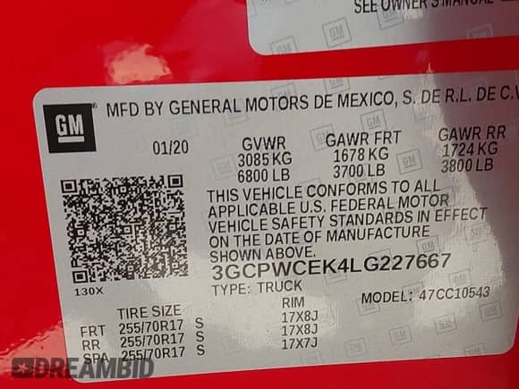 2020 Chevrolet Silverado 1500 LT с VIN 3GCPWCEK4LG227667, выставлен на аукционе IAAI как лот 42971903 с пробегом 82 266 миль миль и . История ставок и продаж доступна на DreamBid. Изображение 9.