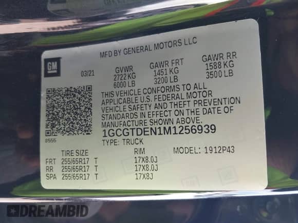 2021 Chevrolet Colorado 4WD Z71 z VIN 1GCGTDEN1M1256939, wystawiony jako IAAI lot #42071364 z przebiegiem 38 972 mil mil oraz . Historia ofert i sprzedaży dostępna na DreamBid. Obrazek 9.