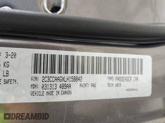 2020 Chrysler 300 Touring L с VIN 2C3CCAAGXLH158842, выставлен на аукционе IAAI как лот 42960426 с пробегом 19 761 миль миль и . История ставок и продаж доступна на DreamBid. Изображение 9.