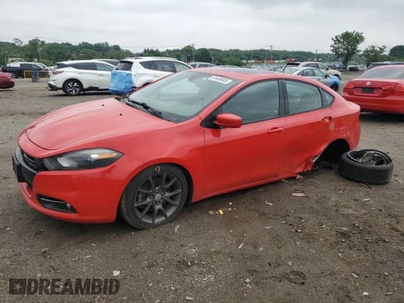 2016 Dodge Dart SXT Sport with VIN 1C3CDFFA7GD816120, listed as a Copart auction lot 61449605 with 155,346 mi miles and Salvage title. Bid and sale history available at DreamBid. Image 1.