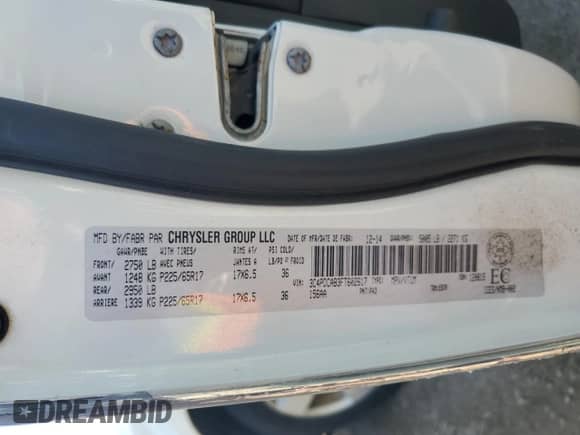 2015 Dodge Journey SE with VIN 3C4PDCAB3FT602617, listed as a Copart auction lot 81873125 with 243,830 mi miles and Clean title. Bid and sale history available at DreamBid. Image 13.