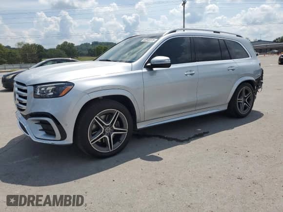 2024 Mercedes-Benz GLS 450 z VIN 4JGFF5KE4RB174374, wystawiony jako Copart lot #68940375 z przebiegiem 5 390 mil mil oraz Szkoda całkowita • Salvage title. Historia ofert i sprzedaży dostępna na DreamBid. Obrazek 1.