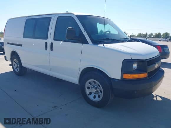 2014 Chevrolet Express Cargo with VIN 1GCSGAFX4E1155022, listed as a IAAI auction lot 43468996 with 236,618 mi miles and . Bid and sale history available at DreamBid. Image 1.