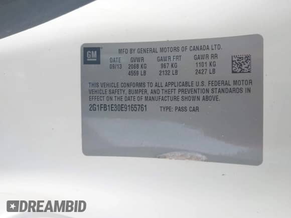 2014 Chevrolet Camaro LT с VIN 2G1FB1E30E9165761, выставлен на аукционе IAAI как лот 42626259 с пробегом 118 849 миль миль и . История ставок и продаж доступна на DreamBid. Изображение 9.