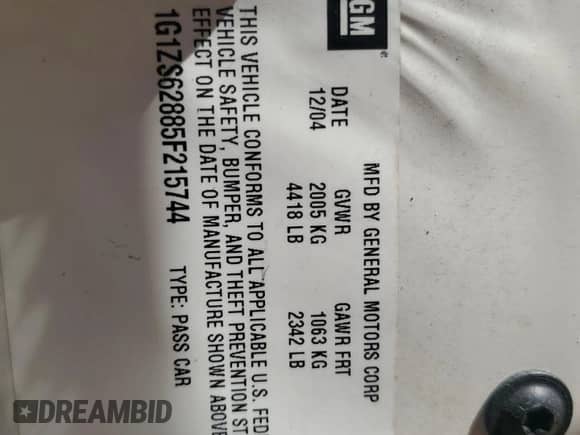 2005 Chevrolet Malibu с VIN 1G1ZS62885F215744, выставлен на аукционе Copart как лот 58025175 с пробегом 183 922 миль миль и Чистый • Clean title. История ставок и продаж доступна на DreamBid. Изображение 12.