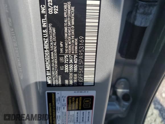 2023 Mercedes-Benz GLS 450 with VIN 4JGFF5KE5PA953169, listed as a Copart auction lot 70274405 with 28,993 mi miles and Salvage title. Bid and sale history available at DreamBid. Image 13.