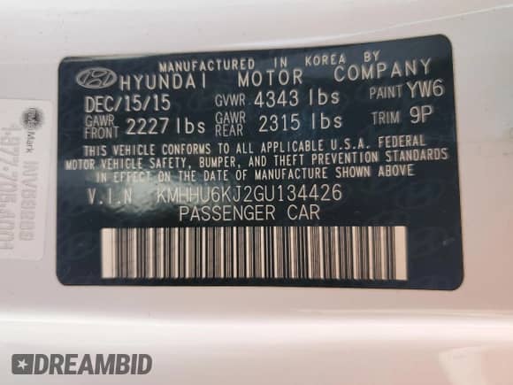 2016 Hyundai Genesis Coupe R-Spec с VIN KMHHU6KJ2GU134426, выставлен на аукционе Copart как лот 52458985 с пробегом 68 837 миль миль и Списание • Salvage title. История ставок и продаж доступна на DreamBid. Изображение 12.