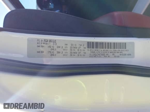 2019 Dodge Durango R/T с VIN 1C4SDJCT4KC733632, выставлен на аукционе IAAI как лот 42527424 с пробегом 153 412 миль миль и . История ставок и продаж доступна на DreamBid. Изображение 9.