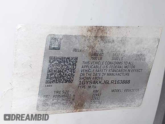 2020 Cadillac Escalade ESV Platinum с VIN 1GYS4KKJ6LR163888, выставлен на аукционе IAAI как лот 42978384 с пробегом 64 309 миль миль и . История ставок и продаж доступна на DreamBid. Изображение 9.