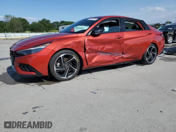 2021 Hyundai Elantra N Line z VIN KMHLR4AF6MU154848, wystawiony jako Copart lot #58865155 z przebiegiem 59 583 mil mil oraz Szkoda całkowita • Salvage title. Historia ofert i sprzedaży dostępna na DreamBid. Obrazek 1.