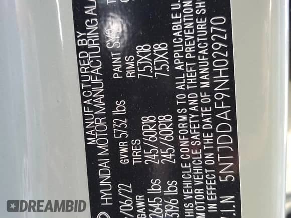 2022 Hyundai Santa Cruz SEL Premium с VIN 5NTJDDAF9NH029270, выставлен на аукционе Copart как лот 81191184 с пробегом 61 698 миль миль и На запчасти • Non repairable. История ставок и продаж доступна на DreamBid. Изображение 13.