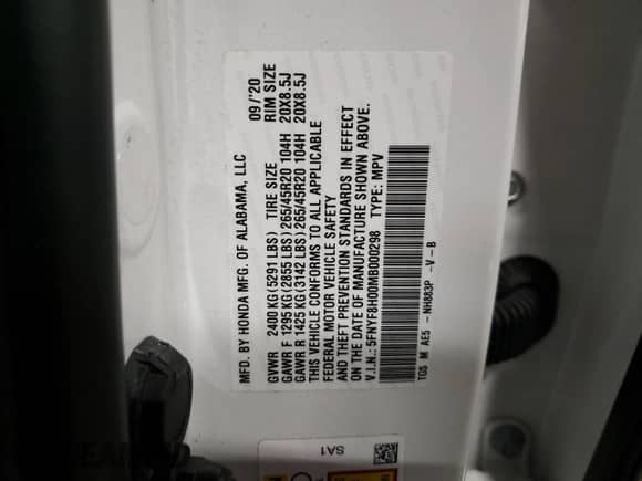 2021 Honda Passport Elite с VIN 5FNYF8H00MB000298, выставлен на аукционе Copart как лот 59617995 с пробегом 48 033 миль миль и Списание • Salvage title. История ставок и продаж доступна на DreamBid. Изображение 14.