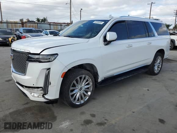 2021 Cadillac Escalade ESV Premium Luxury с VIN 1GYS3KKL3MR443385, выставлен на аукционе Copart как лот 56984505 с пробегом 127 349 миль миль и Списание • Salvage title. История ставок и продаж доступна на DreamBid. Изображение 1.