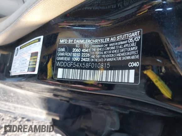 2008 Mercedes-Benz C 300 Sport z VIN WDDGF54X58F010815, wystawiony jako IAAI lot #41627384 z przebiegiem Nie podano mil oraz . Historia ofert i sprzedaży dostępna na DreamBid. Obrazek 9.