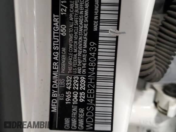 2017 Mercedes-Benz CLA 250 с VIN WDDSJ4EB2HN480439, выставлен на аукционе Copart как лот 70785545 с пробегом 95 979 миль миль и Чистый • Clean title. История ставок и продаж доступна на DreamBid. Изображение 12.