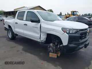 2024 Chevrolet Colorado 2WD Work Truck with VIN 1GCGSBEC5R1169087, listed as a IAAI auction lot 43148443 with 13,965 mi miles and . Bid and sale history available at DreamBid. Image 1.