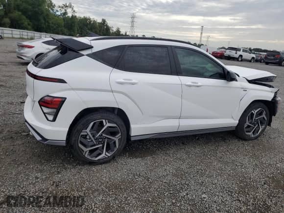 2024 Hyundai Kona N Line with VIN KM8HA3A31RU108350, listed as a Copart auction lot 62904154 with 3,912 mi miles and Salvage title. Bid and sale history available at DreamBid. Image 3.