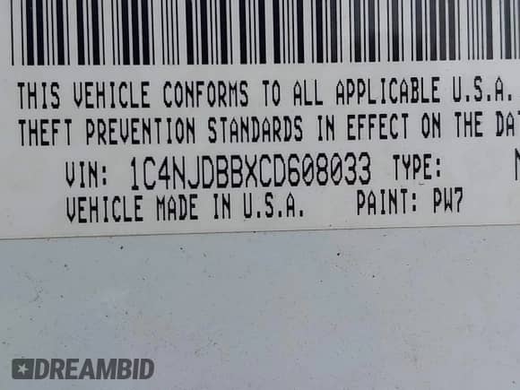 2012 Jeep Compass Sport z VIN 1C4NJDBBXCD608033, wystawiony jako IAAI lot #43069199 z przebiegiem 177 249 mil mil oraz . Historia ofert i sprzedaży dostępna na DreamBid. Obrazek 9.