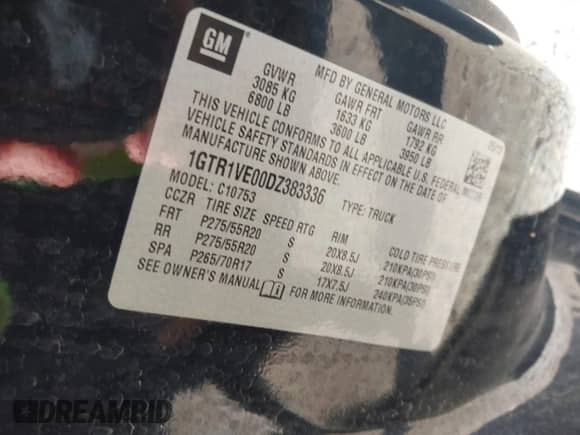 2013 GMC Sierra 1500 SLE z VIN 1GTR1VE00DZ383336, wystawiony jako IAAI lot #42641547 z przebiegiem 157 916 mil mil oraz . Historia ofert i sprzedaży dostępna na DreamBid. Obrazek 9.