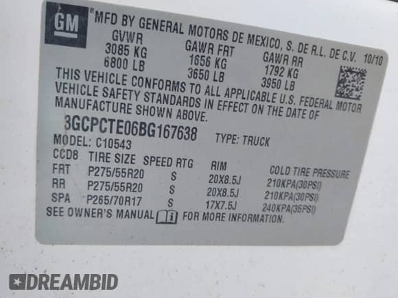 2011 Chevrolet Silverado 1500 LTZ с VIN 3GCPCTE06BG167638, выставлен на аукционе IAAI как лот 42377546 с пробегом 215 076 миль миль и . История ставок и продаж доступна на DreamBid. Изображение 9.