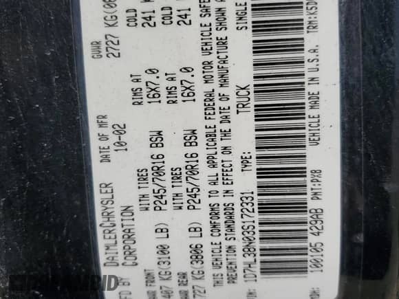 2003 Dodge Dakota Sport z VIN 1D7HL38N03S172331, wystawiony jako Copart lot #78851764 z przebiegiem 162 521 mil mil oraz Czysty tytuł • Clean title. Historia ofert i sprzedaży dostępna na DreamBid. Obrazek 12.