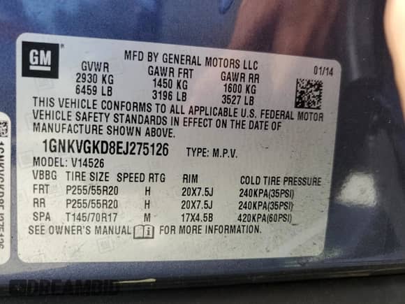 2014 Chevrolet Traverse LT with VIN 1GNKVGKD8EJ275126, listed as a Copart auction lot 77357504 with 148,220 mi miles and Salvage title. Bid and sale history available at DreamBid. Image 13.