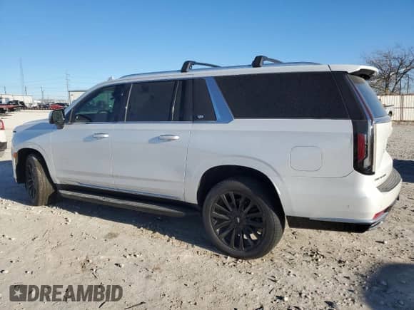 2021 Cadillac Escalade ESV z VIN 1GYS3KKT4MR402456, wystawiony jako Copart lot #77508733 z przebiegiem 54 436 mil mil oraz . Historia ofert i sprzedaży dostępna na DreamBid. Obrazek 2.