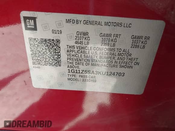 2019 Chevrolet Impala LT с VIN 1G11Z5SA3KU124703, выставлен на аукционе IAAI как лот 42410504 с пробегом 100 865 миль миль и . История ставок и продаж доступна на DreamBid. Изображение 9.