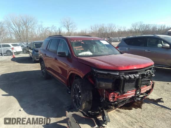 2025 Chevrolet Traverse AWD LT с VIN 1GNEVGRS8SJ157218, выставлен на аукционе IAAI как лот 41764010 с пробегом 2 833 миль миль и . История ставок и продаж доступна на DreamBid. Изображение 1.