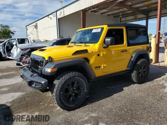 2020 Jeep Wrangler Sport S with VIN 1C4GJXANXLW322919, listed as a Copart auction lot 67720935 with 44,079 mi miles and Salvage title. Bid and sale history available at DreamBid. Image 1.