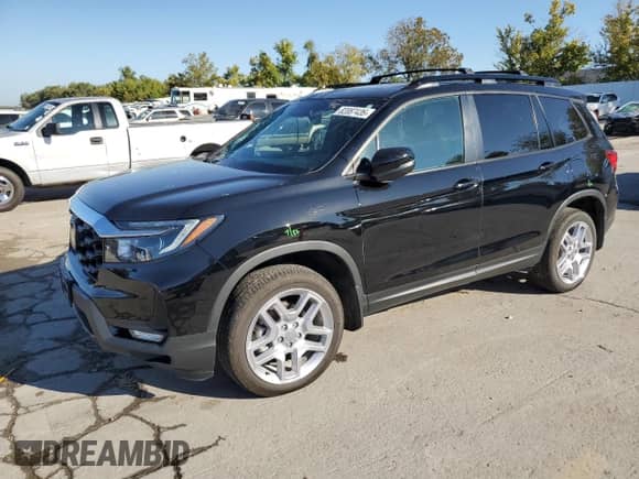 2024 Honda Passport EX-L with VIN 5FNYF8H53RB020581, listed as a Copart auction lot 82087435 with 20,595 mi miles and Salvage title. Bid and sale history available at DreamBid. Image 1.