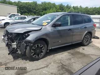 2019 Nissan Pathfinder SL with VIN 5N1DR2MM8KC625856, listed as a Copart auction lot 62063725 with 81,375 mi miles and Salvage title. Bid and sale history available at DreamBid. Image 1.