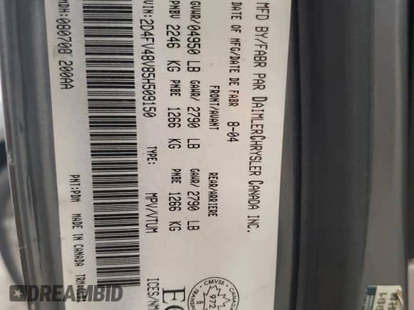 2005 Dodge Magnum SE с VIN 2D4FV48V85H509150, выставлен на аукционе Copart как лот 85653164 с пробегом 157 852 миль миль и Чистый • Clean title. История ставок и продаж доступна на DreamBid. Изображение 13.