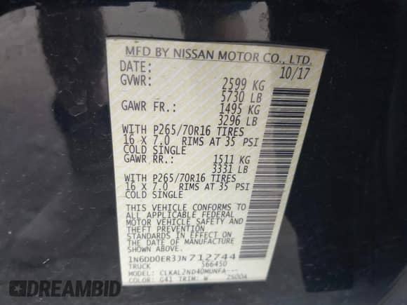 2018 Nissan Frontier SV с VIN 1N6DD0ER3JN712744, выставлен на аукционе IAAI как лот 43270238 с пробегом 136 119 миль миль и . История ставок и продаж доступна на DreamBid. Изображение 9.