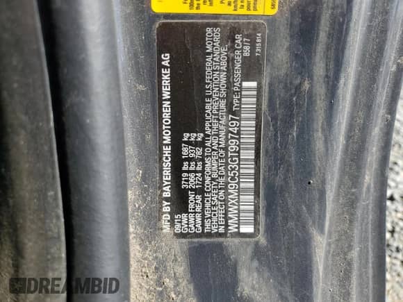 2016 MINI Hardtop John Cooper Works with VIN WMWXM9C53GT997497, listed as a Copart auction lot 56387615 with 59,852 mi miles and Salvage title. Bid and sale history available at DreamBid. Image 12.