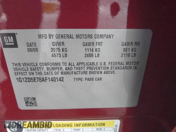 2010 Chevrolet Malibu 2LT с VIN 1G1ZD5E78AF140142, выставлен на аукционе IAAI как лот 43029046 с пробегом 67 400 миль миль и . История ставок и продаж доступна на DreamBid. Изображение 9.