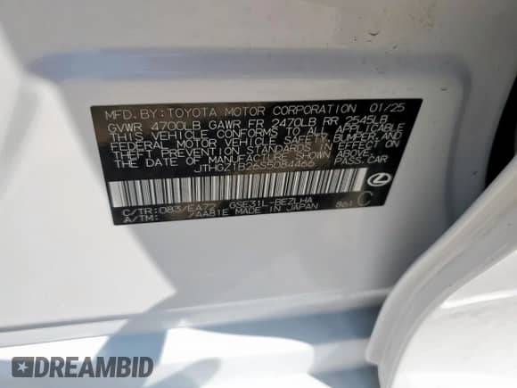 2025 Lexus IS 350 F Sport z VIN JTHGZ1B26S5084466, wystawiony jako Copart lot #80677735 z przebiegiem 3 313 mil mil oraz Szkoda całkowita • Salvage title. Historia ofert i sprzedaży dostępna na DreamBid. Obrazek 12.