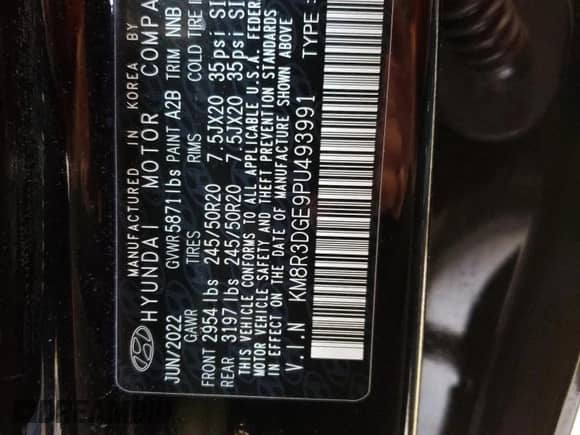 2023 Hyundai Palisade XRT с VIN KM8R3DGE9PU493991, выставлен на аукционе Copart как лот 55257374 с пробегом 27 524 миль миль и Списание • Salvage title. История ставок и продаж доступна на DreamBid. Изображение 14.