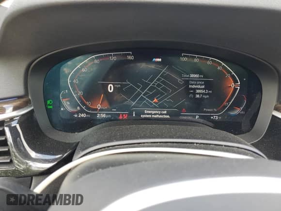 2021 BMW 5 Series 540i xDrive with VIN WBA73BJ01MCF46374, listed as a Copart auction lot 55096015 with 38,960 mi miles and Salvage title. Bid and sale history available at DreamBid. Image 9.