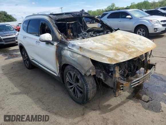 2019 Hyundai Santa Fe Ultimate с VIN 5NMS5CAA0KH068322, выставлен на аукционе Copart как лот 55943415 с пробегом Не указан миль и На запчасти • Non repairable. История ставок и продаж доступна на DreamBid. Изображение 4.