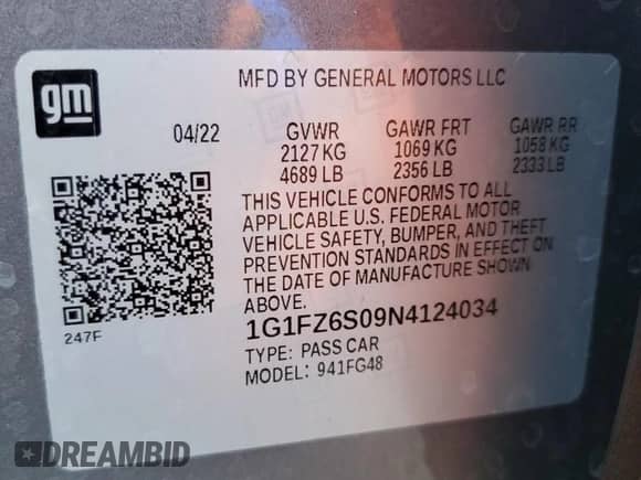 2022 Chevrolet Bolt EUV Premier с VIN 1G1FZ6S09N4124034, выставлен на аукционе Copart как лот 72840362 с пробегом 7 746 миль миль и . История ставок и продаж доступна на DreamBid. Изображение 12.