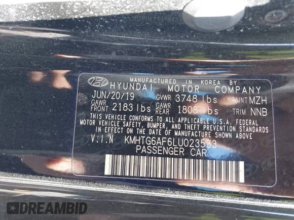 2020 Hyundai Veloster 2.0 with VIN KMHTG6AF6LU023533, listed as a IAAI auction lot 41742430 with 95,531 mi miles and . Bid and sale history available at DreamBid. Image 9.