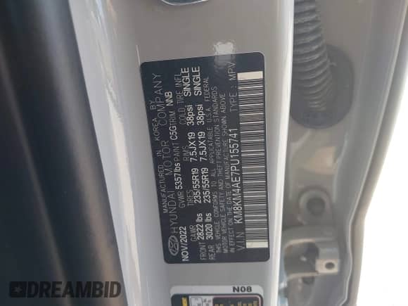 2023 Hyundai Ioniq 5 SE with VIN KM8KM4AE7PU155741, listed as a IAAI auction lot 42847543 with 49,646 mi miles and . Bid and sale history available at DreamBid. Image 9.