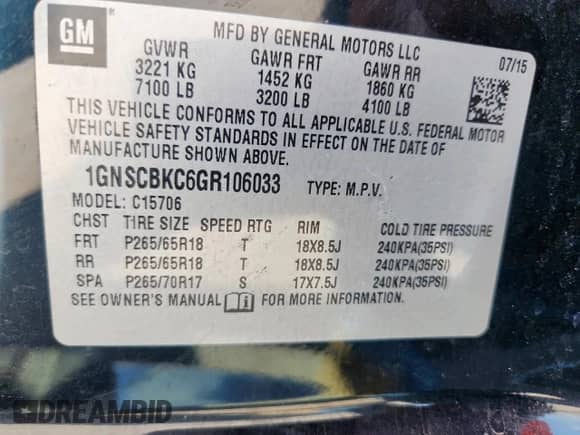 2016 Chevrolet Tahoe LT с VIN 1GNSCBKC6GR106033, выставлен на аукционе Copart как лот 81618595 с пробегом 97 716 миль миль и Списание • Salvage title. История ставок и продаж доступна на DreamBid. Изображение 14.