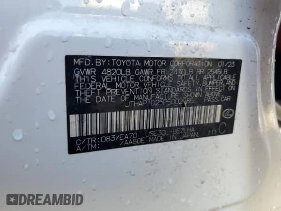 2023 Lexus IS 500 F Sport Performance Premium z VIN JTHAP1D25P5002985, wystawiony jako Copart lot #86658805 z przebiegiem 61 282 mil mil oraz Czysty tytuł • Clean title. Historia ofert i sprzedaży dostępna na DreamBid. Obrazek 13.