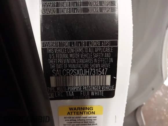 2018 Land Rover Discovery Sport HSE с VIN SALCR2SX0JH731547, выставлен на аукционе IAAI как лот 42346981 с пробегом 81 494 миль миль и . История ставок и продаж доступна на DreamBid. Изображение 9.