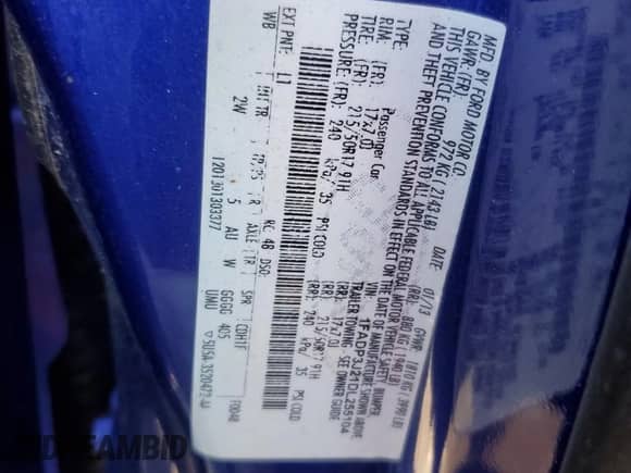 2013 Ford Focus Titanium with VIN 1FADP3J21DL255104, listed as a Copart auction lot 84419155 with 126,204 mi miles and Salvage title. Bid and sale history available at DreamBid. Image 12.