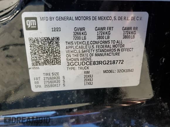 2024 Chevrolet Silverado 1500 Custom Trail Boss z VIN 3GCUDCE83RG218772, wystawiony jako Copart lot #44648145 z przebiegiem 8 672 mil mil oraz Szkoda całkowita • Salvage title. Historia ofert i sprzedaży dostępna na DreamBid. Obrazek 12.