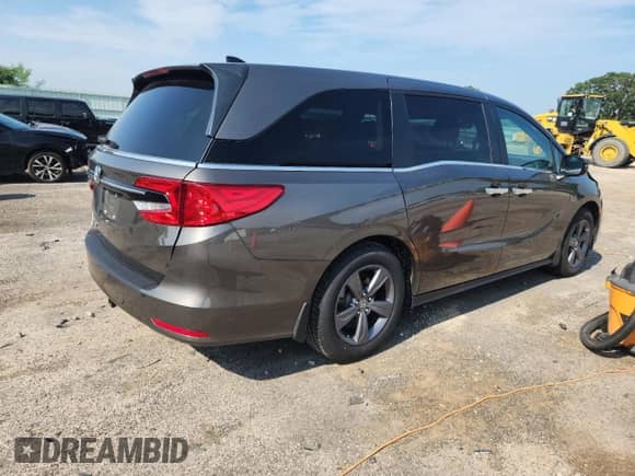 2021 Honda Odyssey EX with VIN 5FNRL6H53MB030974, listed as a Copart auction lot 65758955 with 72,011 mi miles and Salvage title. Bid and sale history available at DreamBid. Image 3.